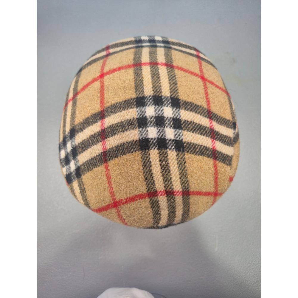 Nova Check Flat Cap 100% Wool Made in Italy Beige Plaid Driver Hat L - Picture 5 of 10